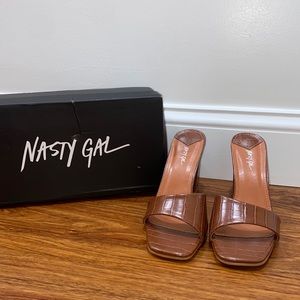 NEW / Never Used Nasty Gal Faux Croc Heels